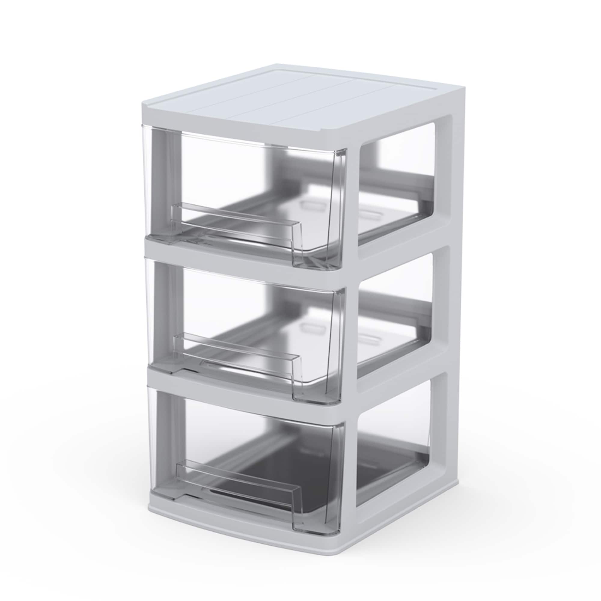 25" Clear 3-Tier Storage Drawers by Simply Tidy